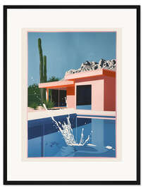 Gerahmter Kunstdruck Splash im Pool