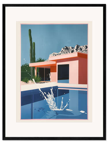 Framed art print Splash im Pool