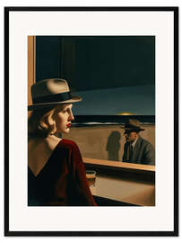 Innrammet kunsttrykk After Sunset with E. Hopper