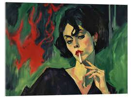 Acrylglasbild Expressionistische Raucherin