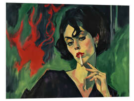 Hartschaumbild Expressionistische Raucherin