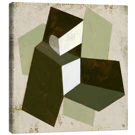 Canvas print Unfolded, square abstract composition in green - Marco Marella