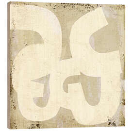 Hout print Square abstract composition in neutrals
