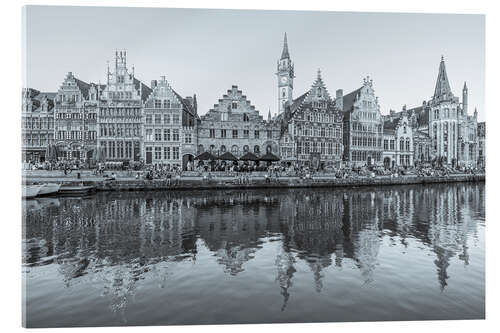 Tableau en verre acrylique Graslei quay in the old town of Ghent