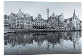 Tableau en verre acrylique Graslei quay in the old town of Ghent - Dieterich Fotografie