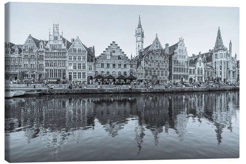 Canvas print Graslei quay in the old town of Ghent