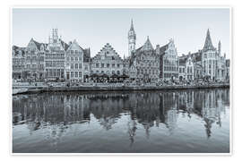 Obraz Graslei quay in the old town of Ghent - Dieterich Fotografie