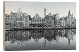 Holzbild Graslei Kai in der Altstadt von Gent - Dieterich Fotografie