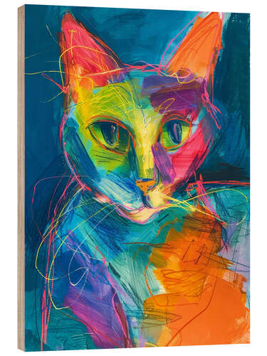 Wood print Whiskered Majesty