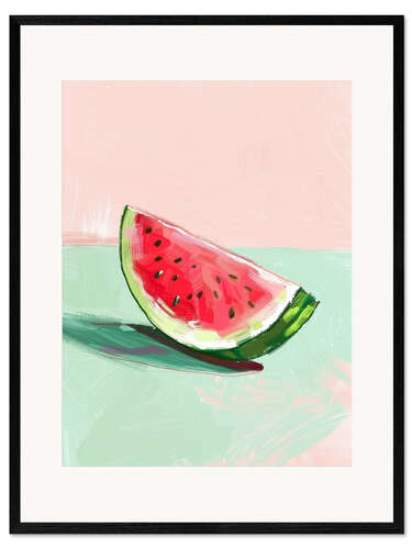 Gerahmter Kunstdruck Saftige Wassermelonenscheibe
