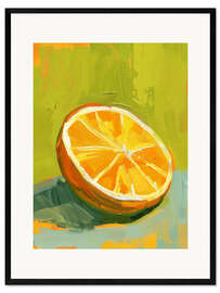 Gerahmter Kunstdruck Orangenscheibe