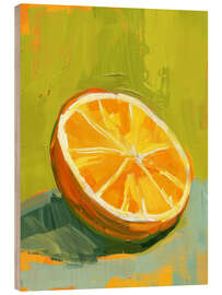 Wood print Slice of Orange