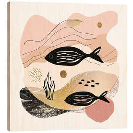 Wood print Serene Swimmers - DejaReve