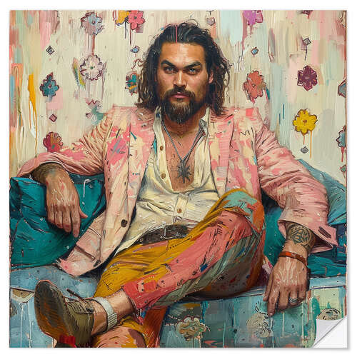 Sticker mural Portrait of Jason Momoa