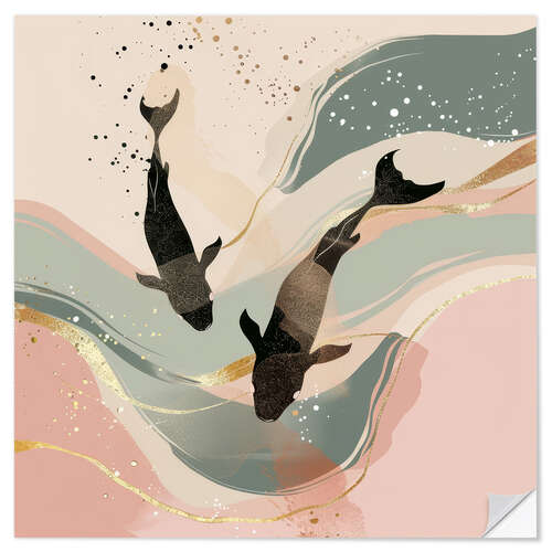 Selvklebende plakat Glimmering Pair