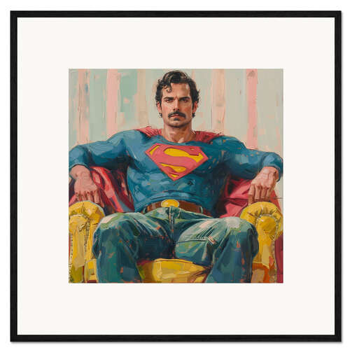 Stampa artistica con cornice Portrait of Superman