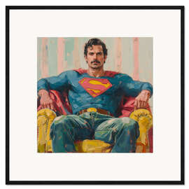 Stampa artistica con cornice Portrait of Superman