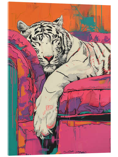 Cuadro de metacrilato Sleeping white tiger