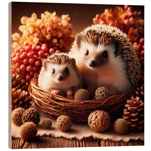 Trebilde Hedgehogs, mother and baby