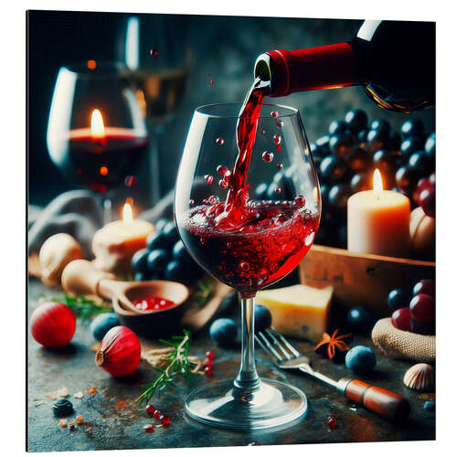 Aluminiumsbilde Pour a glass of wine