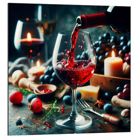 Tableau en aluminium Pour a glass of wine