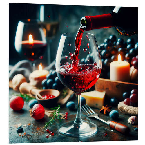Tableau en PVC Pour a glass of wine
