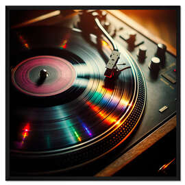 Gerahmter Kunstdruck Plattenspieler in Bewegung - nobelart