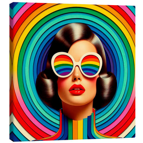 Canvas-taulu Retro rainbow collage I