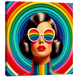 Leinwandbild Retro rainbow collage I