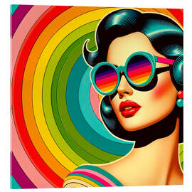 Acrylic print Retro rainbow collage II