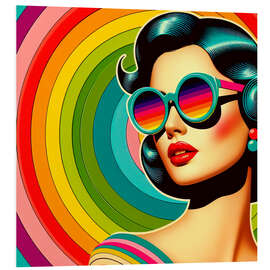 Stampa su PVC Retro rainbow collage II