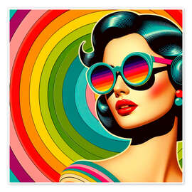 Poster Retro rainbow collage II