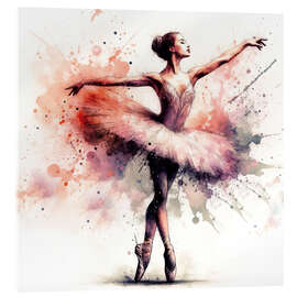 Akrylbillede Ballet dancer in watercolour I - nobelart