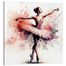 Alubild Balletttänzerin in Aquarell I - nobelart