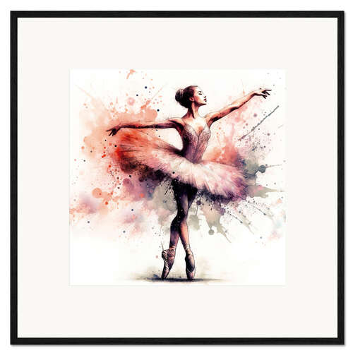 Impressão artística com moldura Ballet dancer in watercolour I
