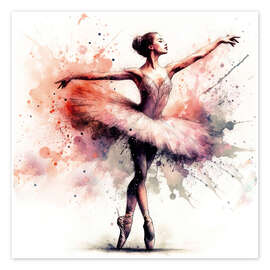 Wandbild Balletttänzerin in Aquarell I - nobelart