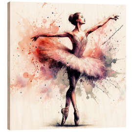 Trätavla Ballet dancer in watercolour I