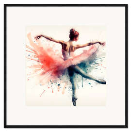 Impressão artística com moldura Ballet dancer in watercolour II