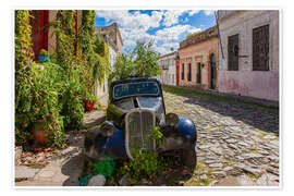 Póster Vintage cars in Colonia del Sacramento, Uruguay - HADYPHOTO