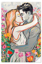 Wandsticker Erste Liebe im Frühling