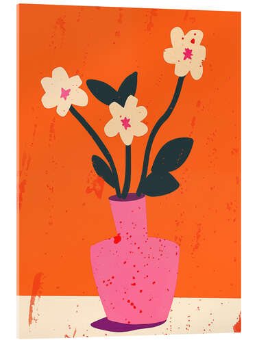 Cuadro de metacrilato Boho flowers in pink vase