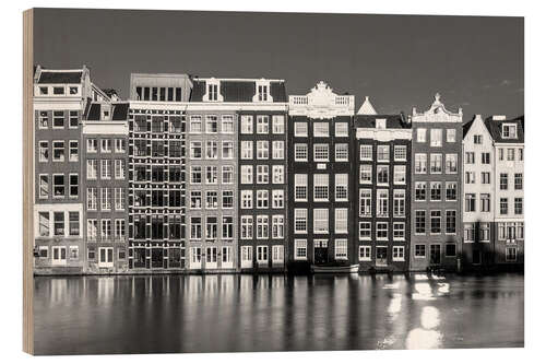 Wood print Amsterdam architecture