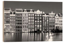 Wood print Amsterdam architecture