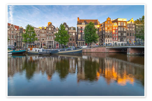 Poster Canal in Amsterdam, Netherlands