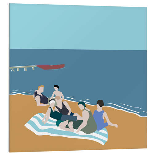 Quadro em alumínio Vintage bathers