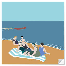 Wandsticker Vintage bathers