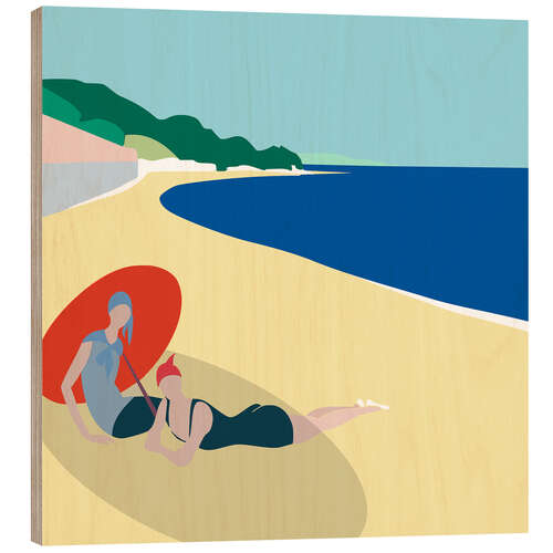 Quadro de madeira Summer in a solitary beach