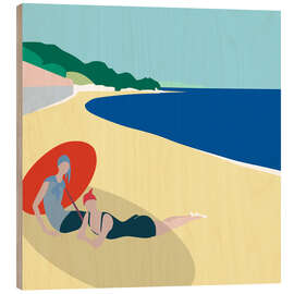 Quadro de madeira Summer in a solitary beach - Layla Oz