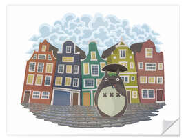 Sticker mural My neighbor in Amsterdam - syntetyc