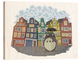 Wood print My neighbor in Amsterdam - syntetyc